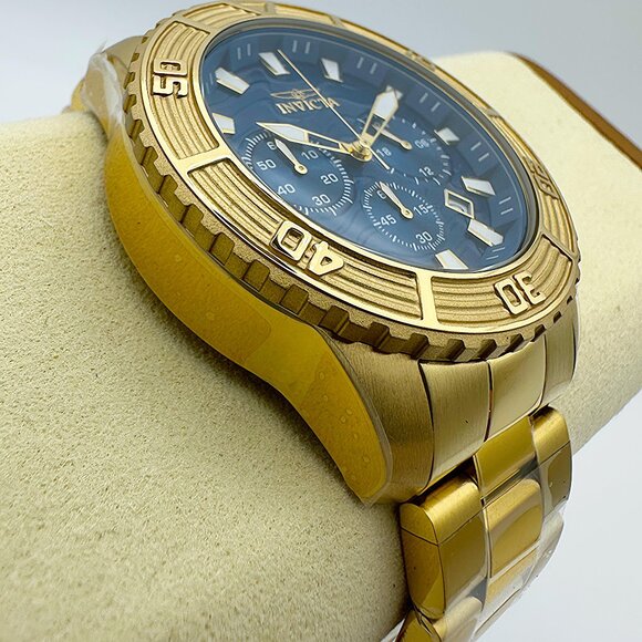 NEW Invicta Pro Diver Luxury Men's Quartz Diver Watch Blue Dial Chronograph Gold - Picture 4 of 9